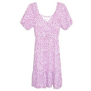 Sienna Sky Pink Floral Puff Sleeve Midi Dress